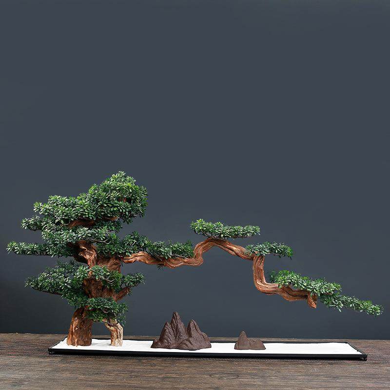 新中仿真迎客松装饰摆件盆软景沙式盘枯bj002336山酒水玄关店会所,家居饰品,木雕,淘宝优惠券,粉丝福利购,淘宝优惠卷