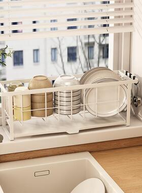 水碗盘架窄厨房碗窗台筷碗沥水架洗槽水沥池置物架放水VYS槽晾碗