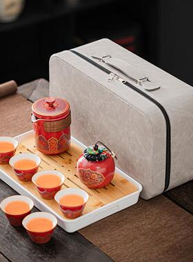 茶身具套装快客杯茶盘包装便式携旅行具套茶装随包泡89794茶壶茶