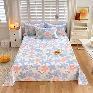 100%全棉床单单件纯棉简约夏季 被单学生宿舍0.9m单双人床1.5米1.8