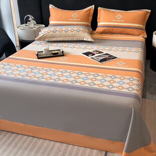 秋冬加厚纯棉床单单件圆角花边荷叶边被单全棉加大1.5米1.8m床2.0