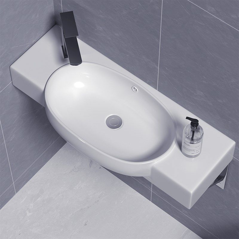 小户型挂墙式陶瓷洗手盆窄边超长墙角洗脸盆卫生间阳台挂盆洗漱池