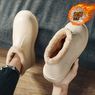加绒保暖水鞋 冬季 男款 棉鞋 雨鞋 外穿短筒雨靴子男防水防滑胶鞋 男鞋