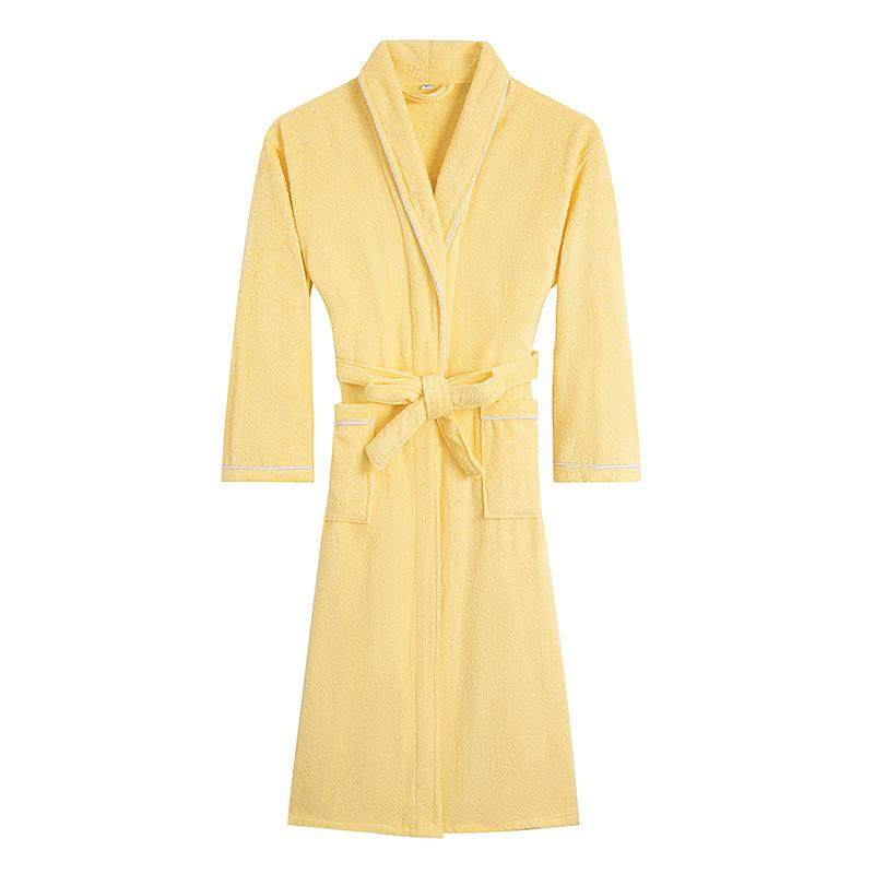 毛巾料吸浴袍男巾女可穿全棉水浴JS320情睡袍酒店白浴衣侣春秋
