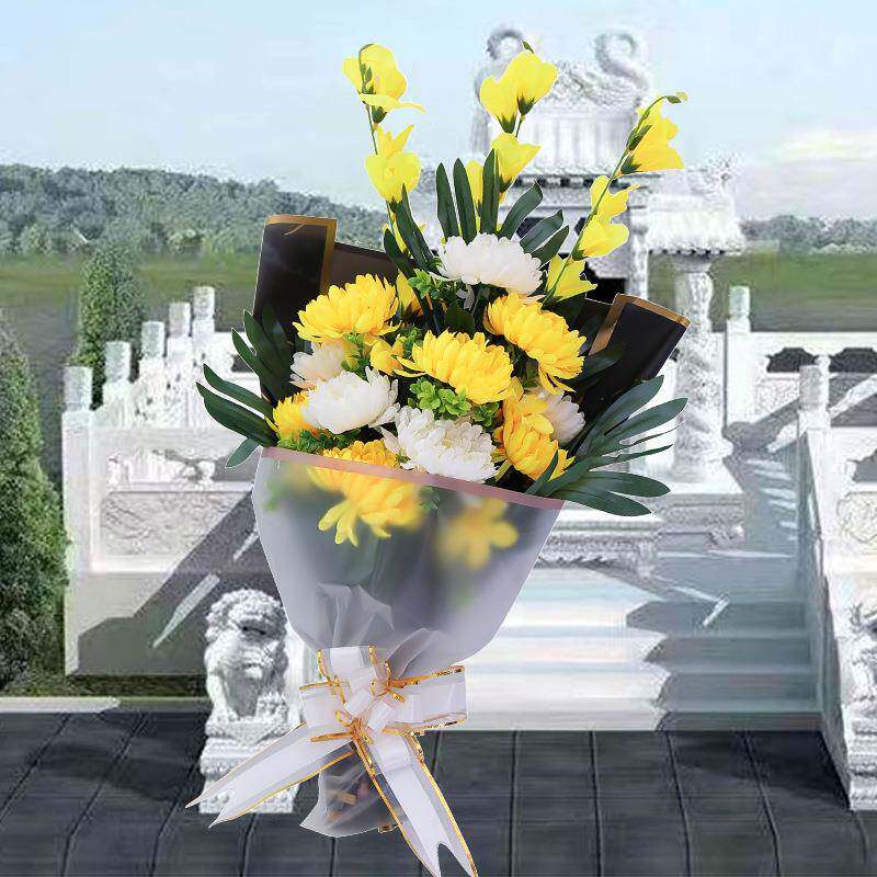 清明节花用的菊花束祭扫墓花祀碑花清65110024明花祭花假花花墓花