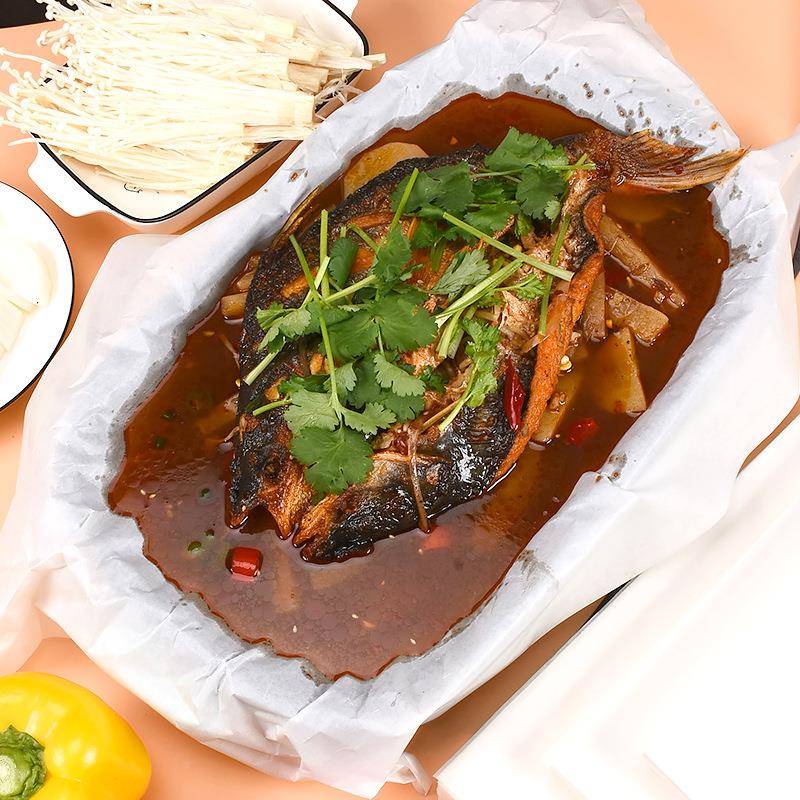 纸鸡包鱼专品用纸烤鱼纸食级防防漏油硅油纸加500张厚不粘纸包商