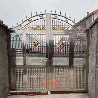 不锈钢门加厚双开门围墙