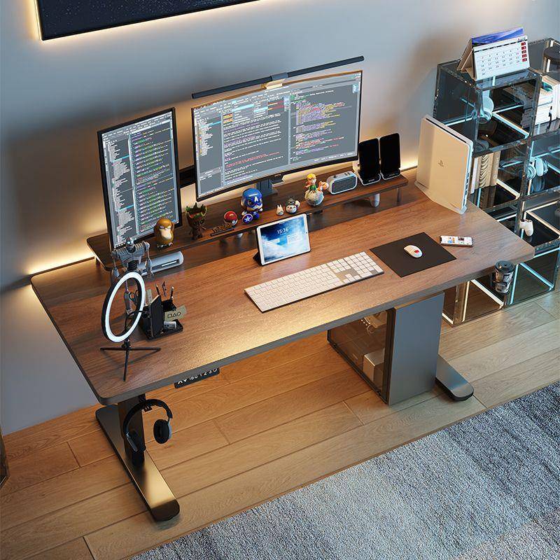 智升降电脑桌147电动桌腿办工作桌台可升降子能家用公实木书桌电