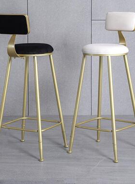 意北欧吧台椅884铁艺in靠s创餐桌金升降咖啡厅背网红高脚凳色子简