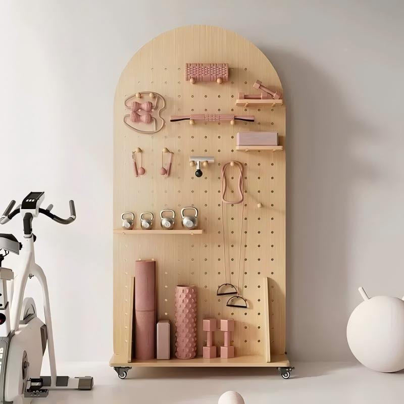 实木洞屏风钉板隔洞断客厅展架QNO示立式落地折叠可移动展会板公