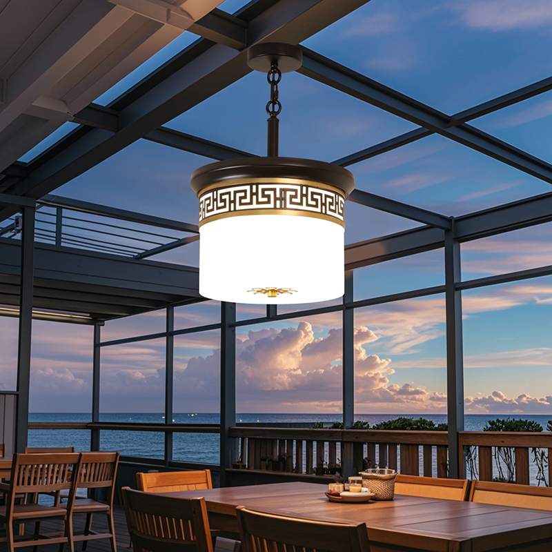 阳光房吊灯阳台新k中式户外吸顶灯大门口防蚊虫走廊感应室外别墅