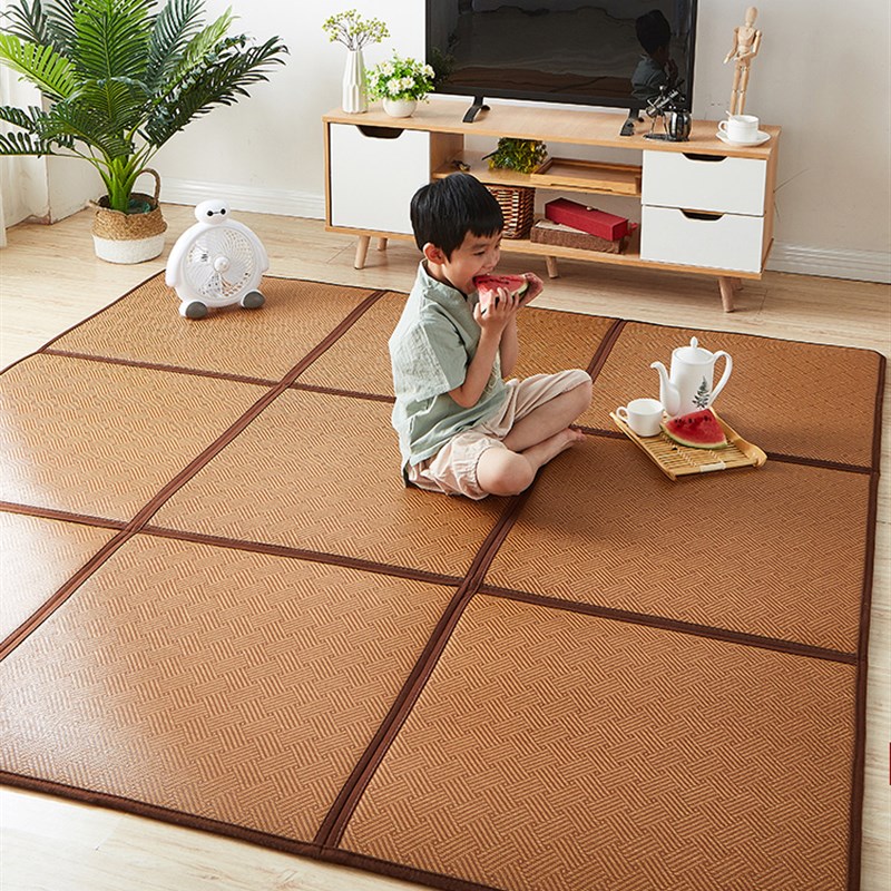 席子地垫日式可折叠地垫rr小孩爬行垫凉席地舖睡垫午睡午休夏天冰