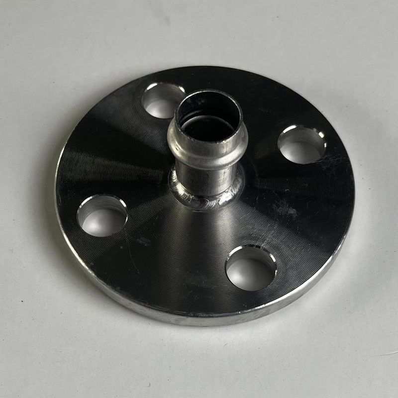 304薄壁不锈钢双卡压式s法兰转换接头压接穿线管燃气水管管件316