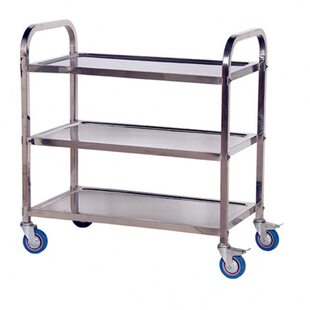 送餐收小推车车加厚收酒店碗不锈钢餐车商用车餐厅三层移动酒水二