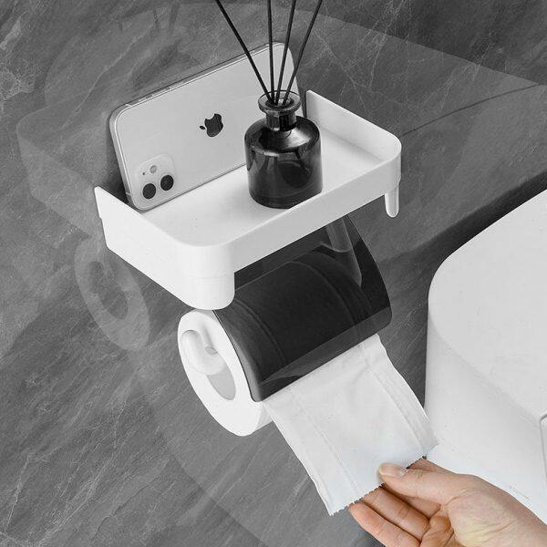 卫生间置物架壁挂式塑料手纸盒简约纸巾架卷纸架免打孔纸巾盒厕所