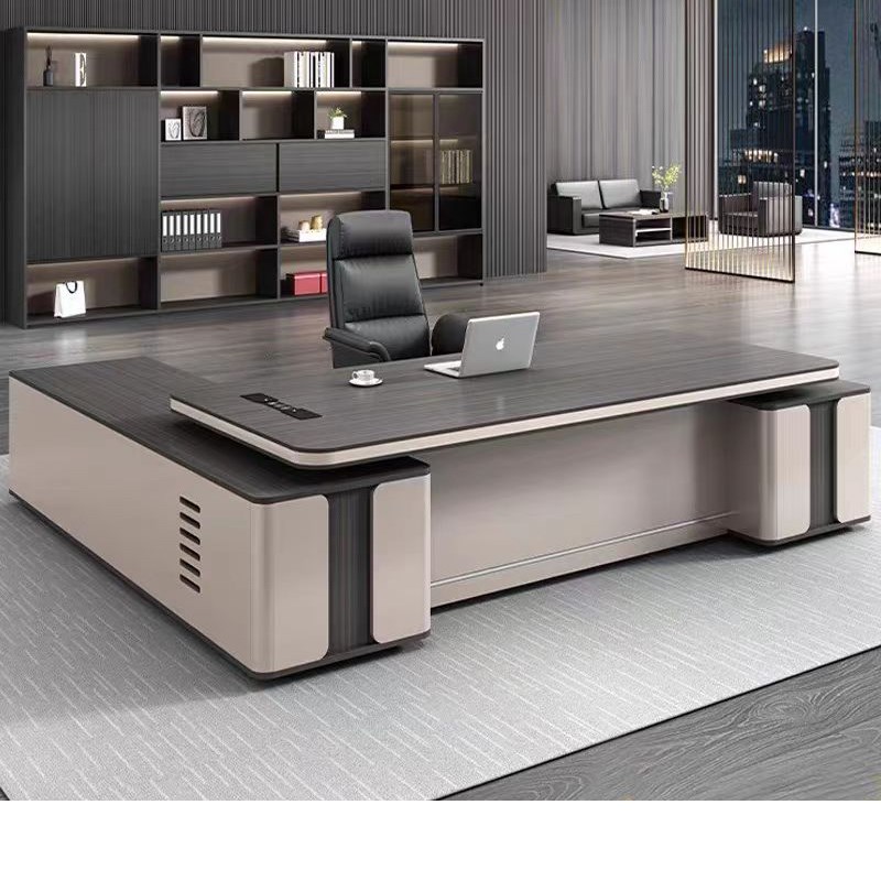 老板办公桌简约现代m桌椅组合轻奢董事长办公室总裁大班台经理室