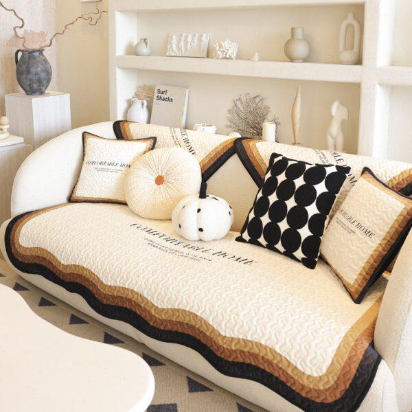 枕四季简约时尚沙发轻奢西湖现代防滑百搭套盖绒坐垫沙发垫棉款巾