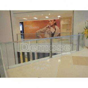 商场玻璃栏板 钢化玻璃挡板栏杆天台围栏双钢板立柱不锈钢围栏