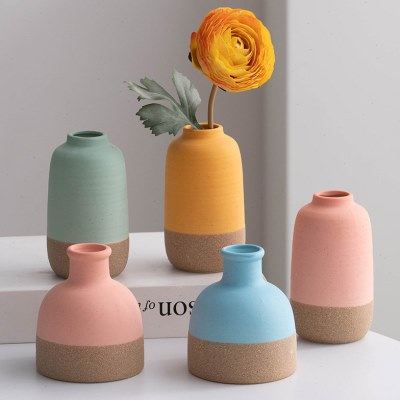北欧风陶瓷装饰品迷你小口径干花花瓶客厅电视柜民宿桌面插花摆件,家居饰品,花瓶,淘宝优惠券,粉丝福利购,淘宝优惠卷