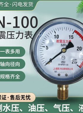 Y0/-MPa压表水压表不锈钢打压.6水管气压表耐震压力表2.50-1N10油