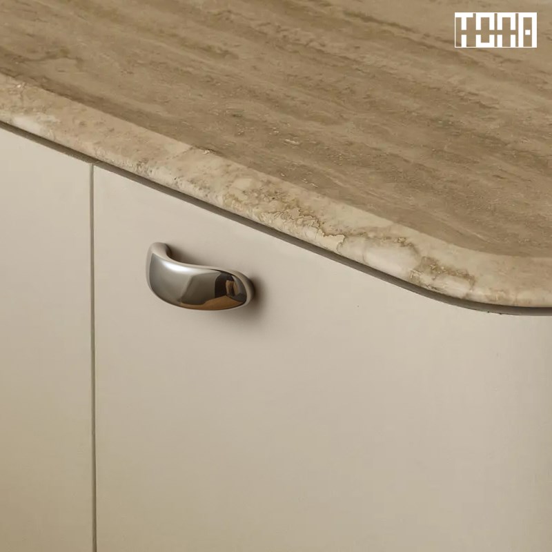 与昭苏.同c那TONA 钛银色中古风抽屉拉手衣橱柜黄铜柜门把手小拉