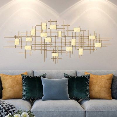 轻奢铁艺金色壁饰玄关客厅沙发背景墙壁挂书房酒店民宿软装装饰品,家居饰品,壁饰,淘宝优惠券,粉丝福利购,淘宝优惠卷