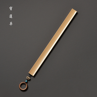 文房清供茶玩摆 竹手把件中式 素面手工特精磨玉竹戒尺 竹制x教鞭