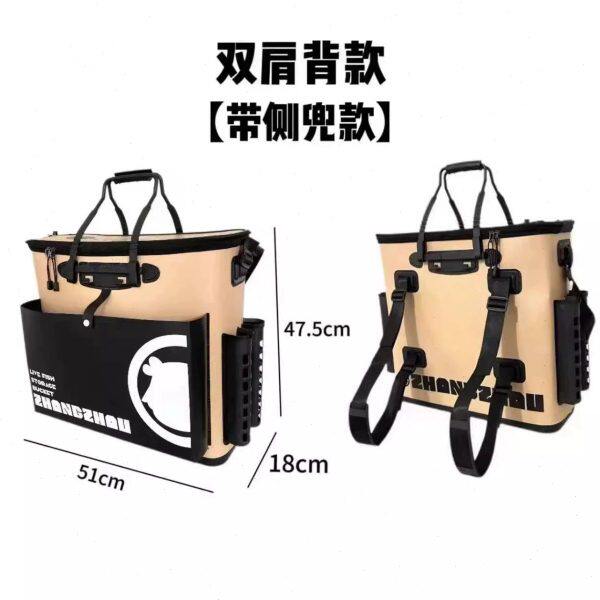 折叠钓鱼桶桶活鱼桶双肩加厚鱼护大号渔具包钓箱多功能桶鱼箱装鱼