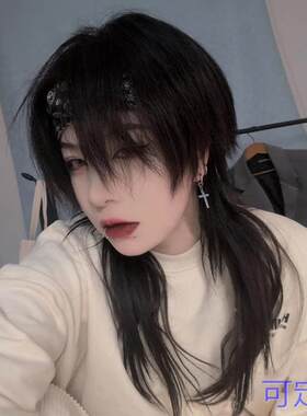 鲻鱼头假发男短发l韩版帅气狼尾头发型男女自然蓬松学生头套