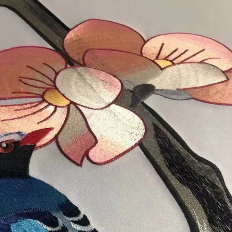 新中式刺绣硬包背景墙电视卧室床头简约沙发独绣壁画软装软包装饰图片