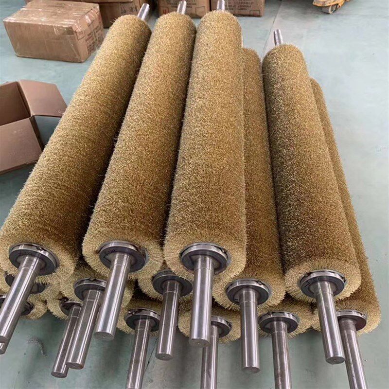 鑫泓达缠绕式钢丝刷辊不锈钢丝拉丝辊刷磨料丝抛光刷辊弹簧刷定制