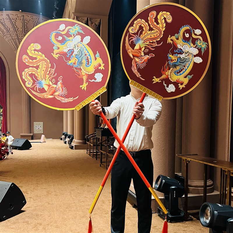 中式婚礼仪仗扇障面扇团扇大团扇宫廷扇障面大团扇宫廷仪仗扇汉婚