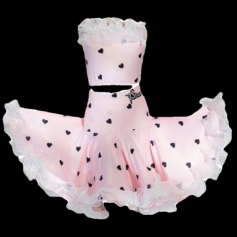 VaVa舞服小碎花拉丁舞蹈裙服夏季新品专业少女儿童专业训练功比赛