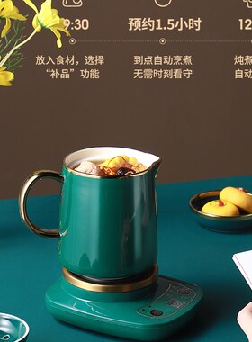多功能陶瓷养生壶迷你智能电炖杯煮粥杯办公室烧水杯煮花茶养生杯