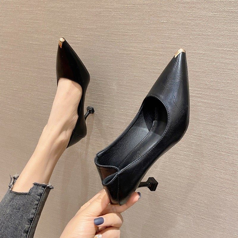 大尺码女鞋41一43加宽脚胖肥高跟尖头包鞋女细跟职业礼物仪黑色工,女鞋,浅口单鞋,淘宝优惠券,粉丝福利购,淘宝优惠卷