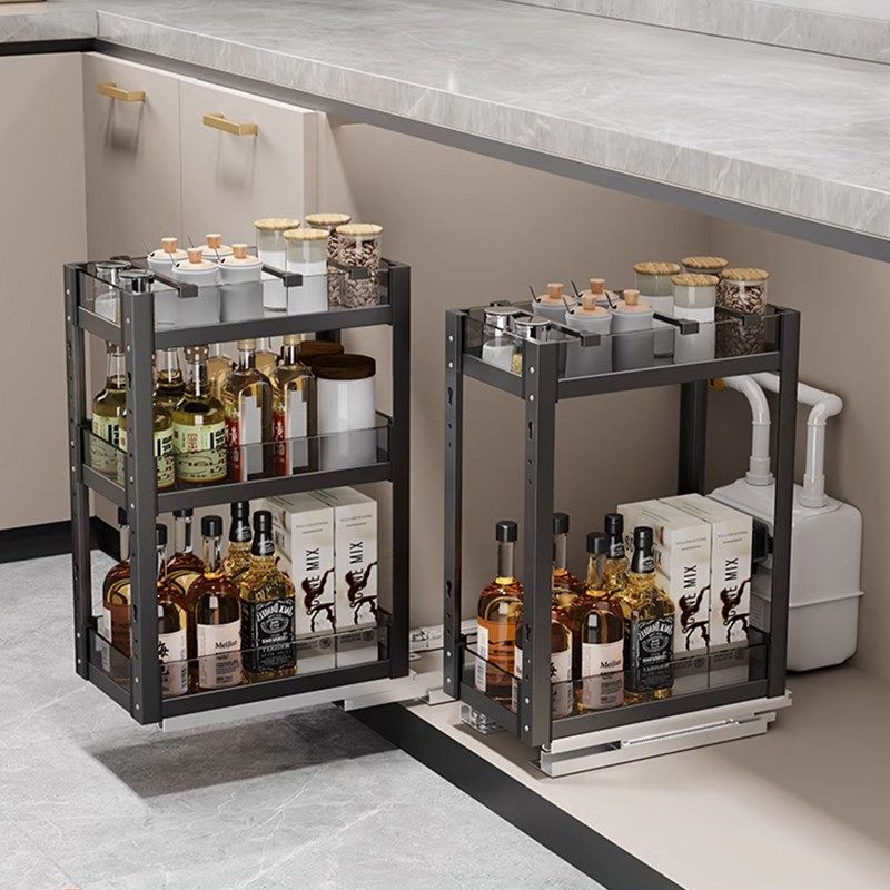 浅拉篮300 350 400深250调味篮150窄小200拉拦450夹缝橱柜抽屉式