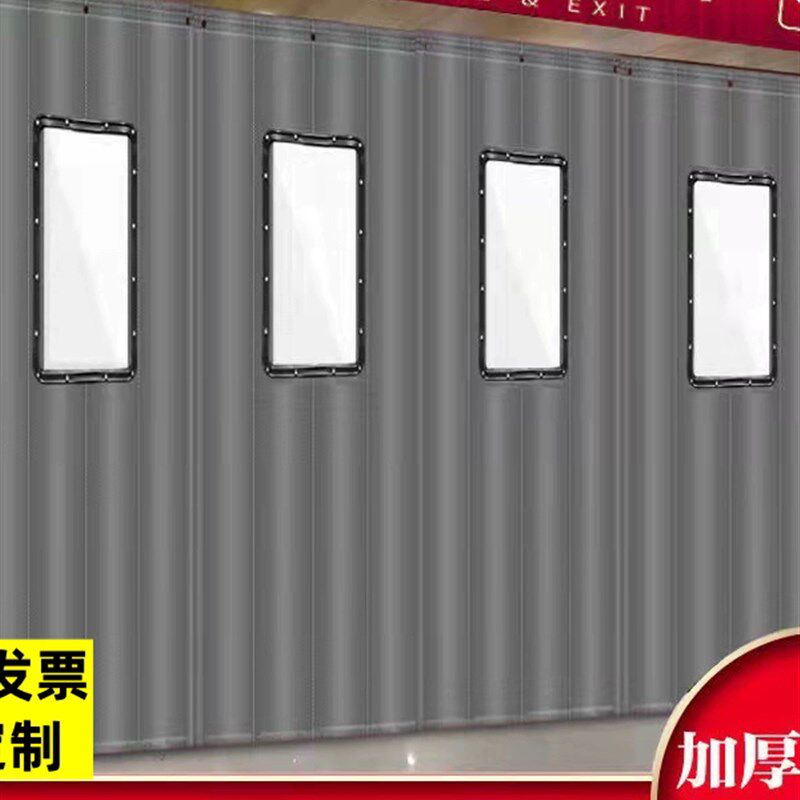 防水隔音推c拉棉门帘厂房仓库KTV马路隔音隔热帘工厂冷库伸缩门帘图片