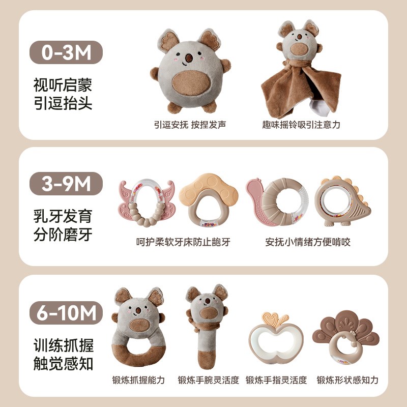 欣格新生婴儿礼物满月女孩初生见面实用型百天玩具手摇铃宝宝礼盒