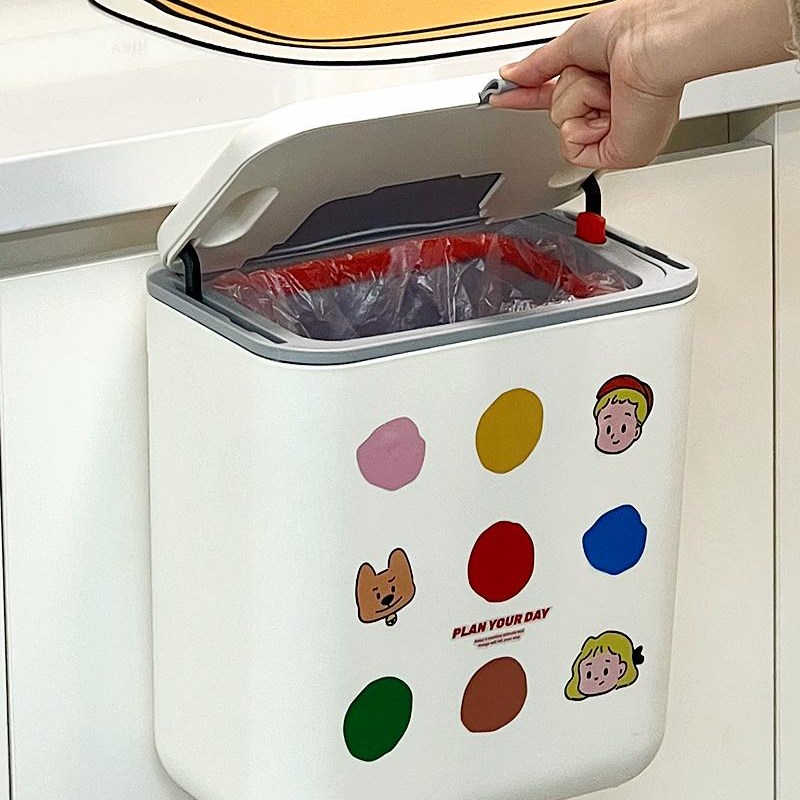 厨房垃圾桶,高壁挂式家用有盖防臭E柜门专用挂式厨房垃圾储存桶