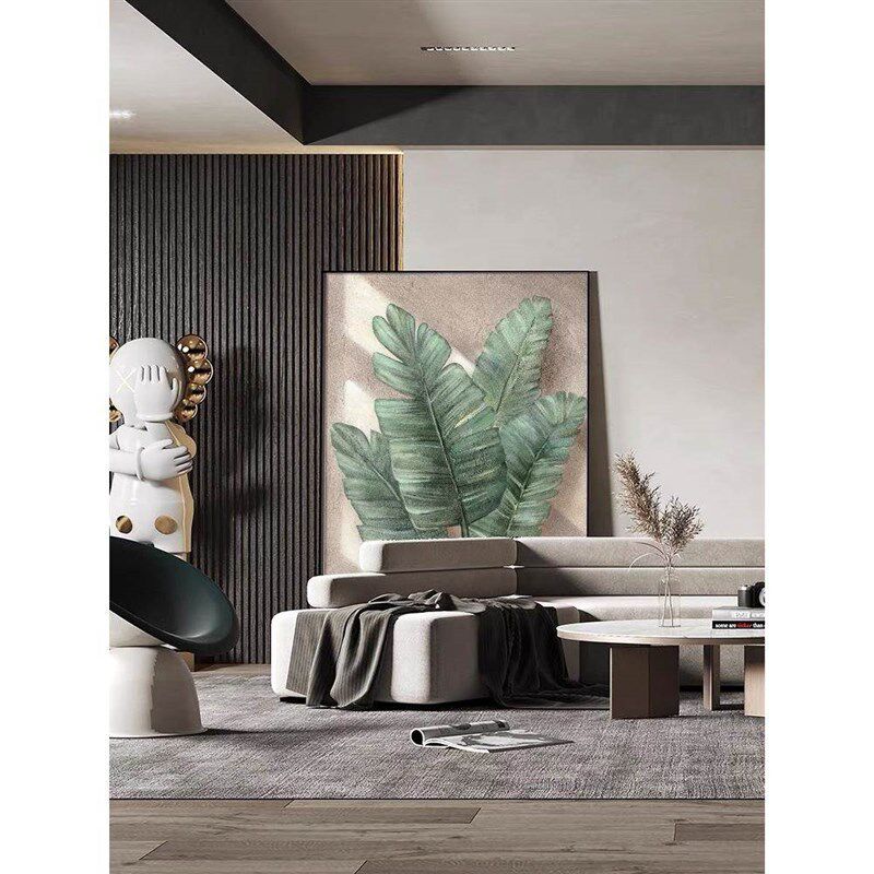 高级感玄关挂画绿植沙发背景墙落地画现代简约客厅装饰画