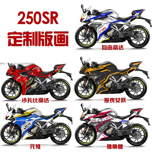 适用春风250SR贴花版花版画改z装全车赛道版250车身贴纸拉花可定