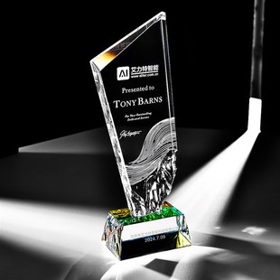 新款水晶奖杯定制高档大气高级感比赛奖牌企业颁奖纪念品刻字奖座