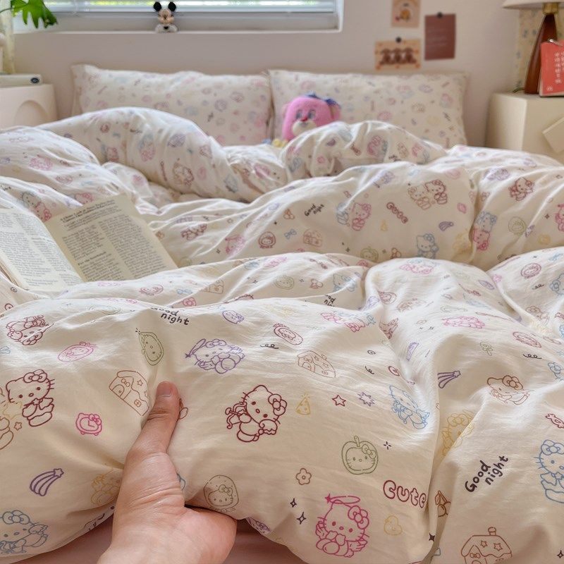 A类床上四件套2025新款非全棉纯棉床品学生专用宿舍三件套床单款,床上用品,床品套件/四件套/多件套,淘宝优惠券,粉丝福利购,淘宝优惠卷