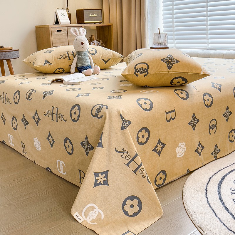 纯棉磨毛床单单件100全棉加厚粗布学生宿舍单双人被单枕套三件套3