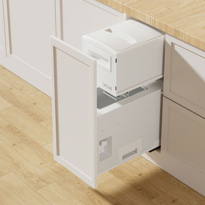 米箱拉篮双层抽屉式厨房家用米面粉箱抽拉干货储物整体橱柜米桶嵌