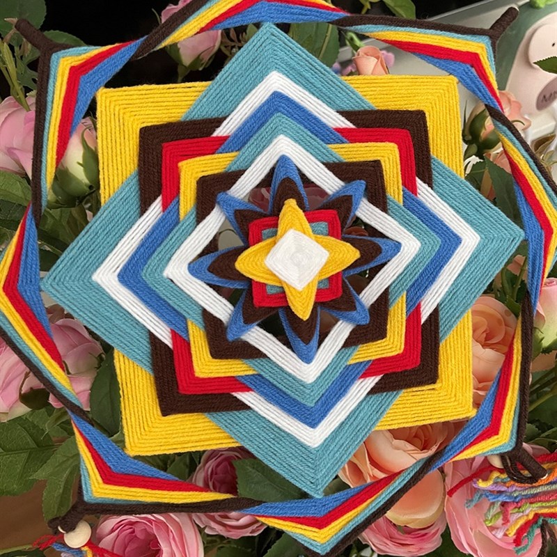 成品曼达拉手工毛线编织装饰工艺男女朋友送教师节礼物 DIY材料包