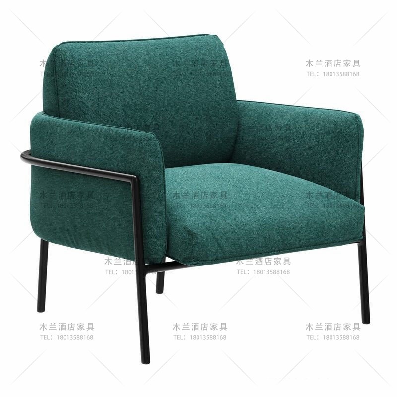 酒店会所商务洽谈室单人沙发售楼部接待区桌椅扶手椅架空层美容院