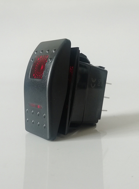 汽车改装三档自锁12V按钮游艇房车24V船型开关翘班红色按键新品
