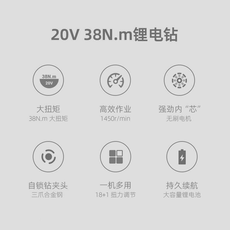 得力(deli电钻锂电BUU钻电螺丝刀充电手2电钻动家用0V无线电起)