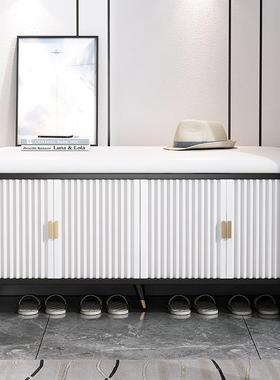 亿家达家换鞋凳口可坐式软包穿鞋55311轻凳门奢网红进门用长坐凳